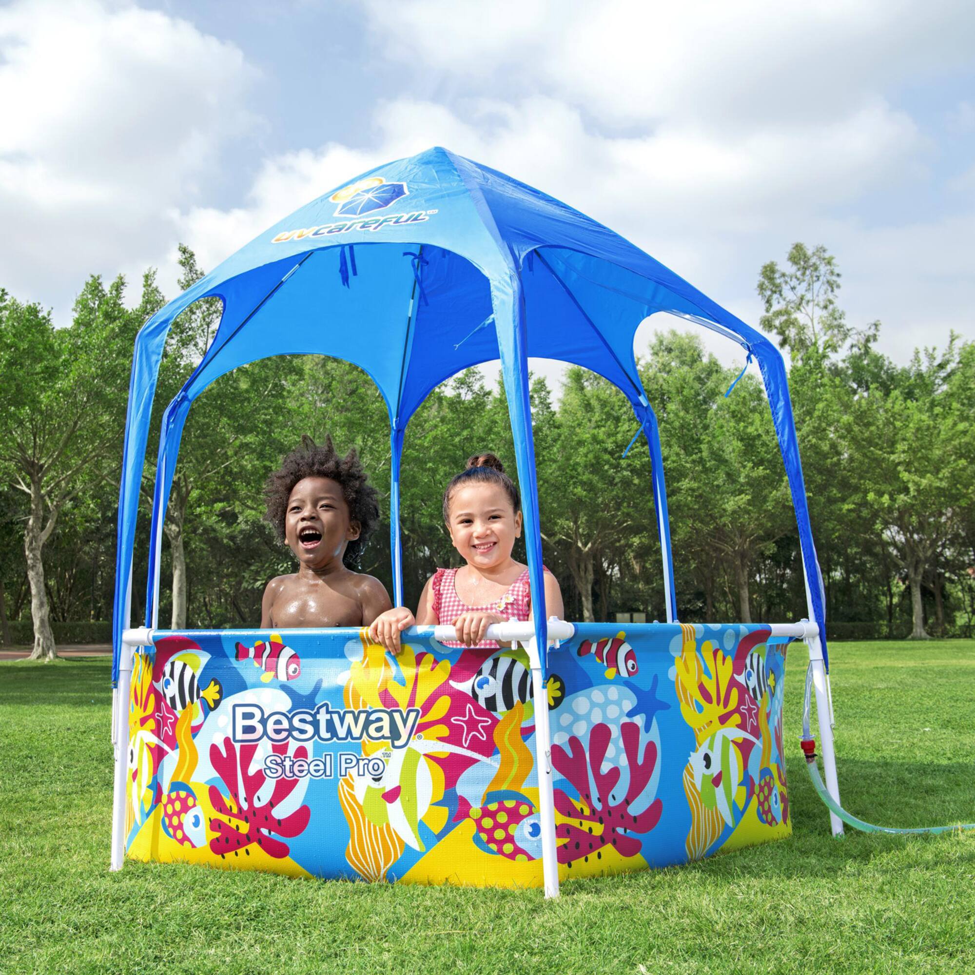 Steel Pro 6ft. UV Careful Splash-in-Shade Play Pool